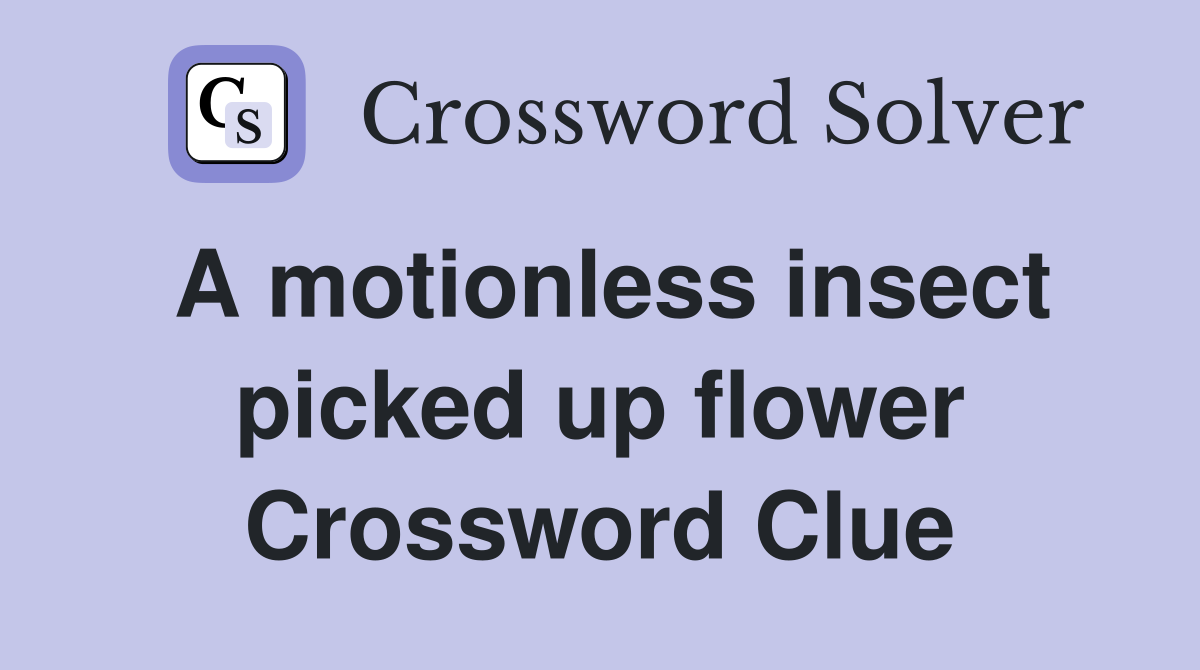 A motionless insect picked up flower Crossword Clue