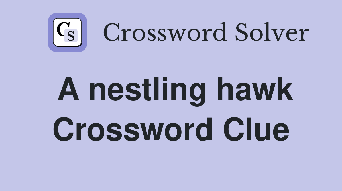 A nestling hawk Crossword Clue