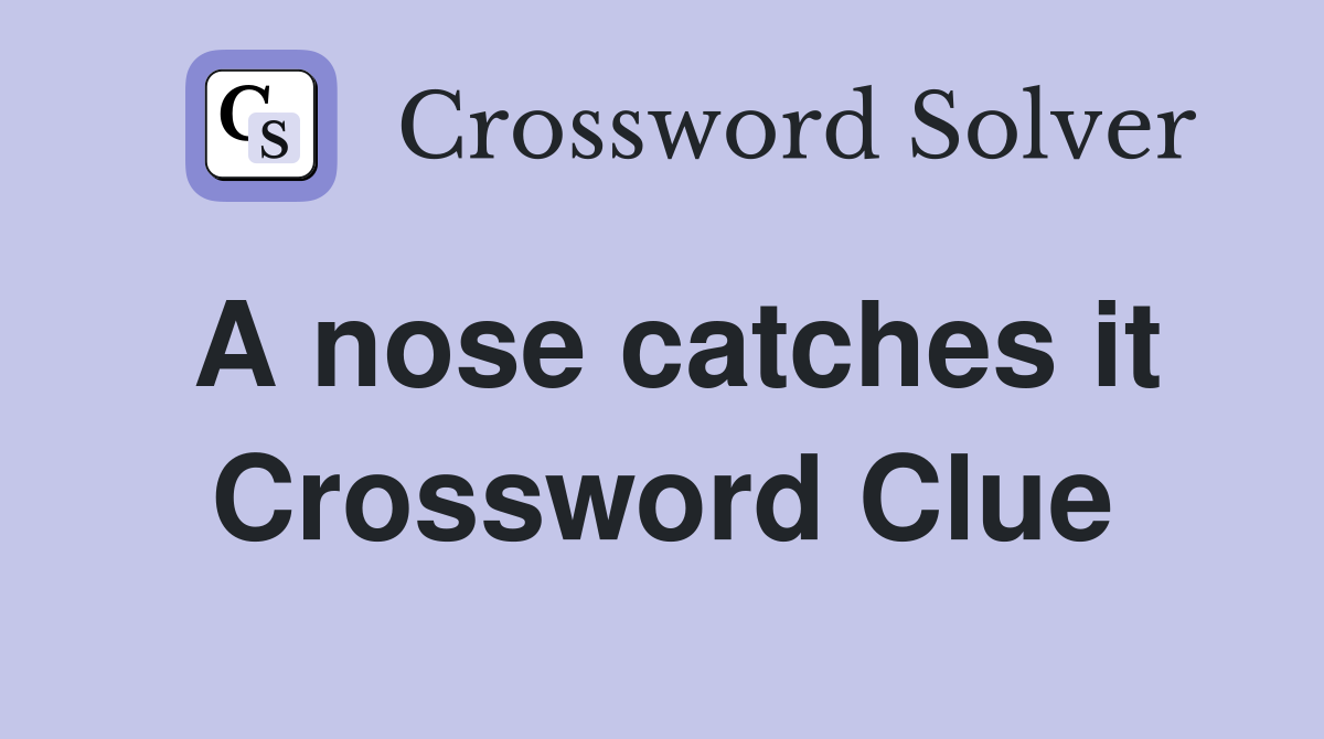 A nose catches it Crossword Clue