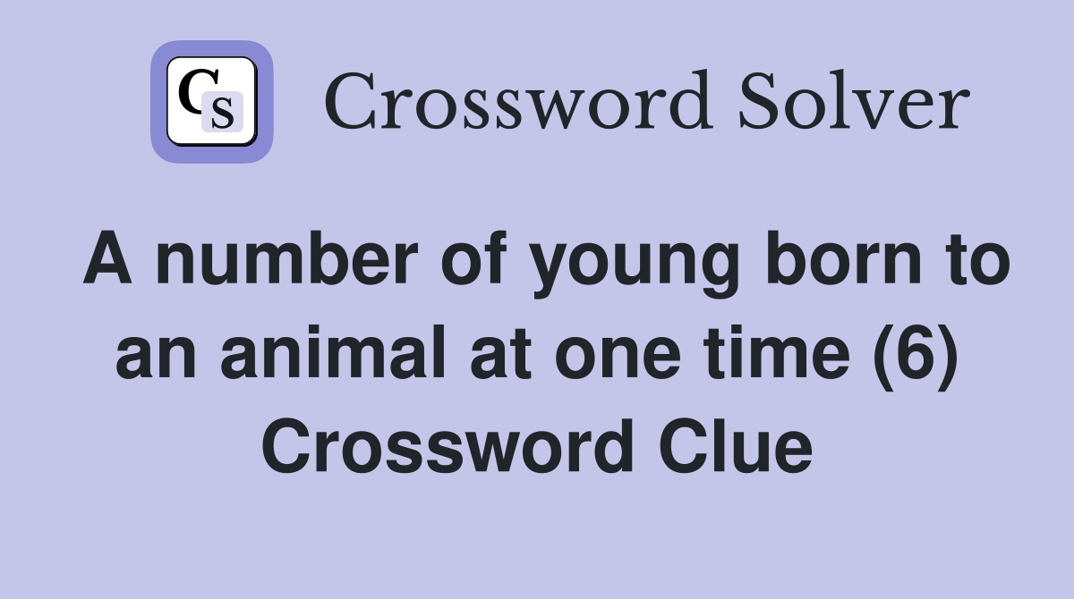 A number of young born to an animal at one time (6) Crossword Clue