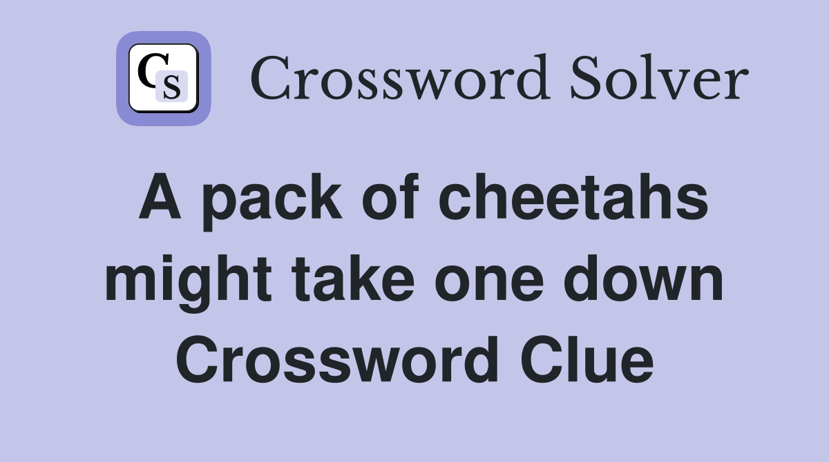 A pack of cheetahs might take one down Crossword Clue