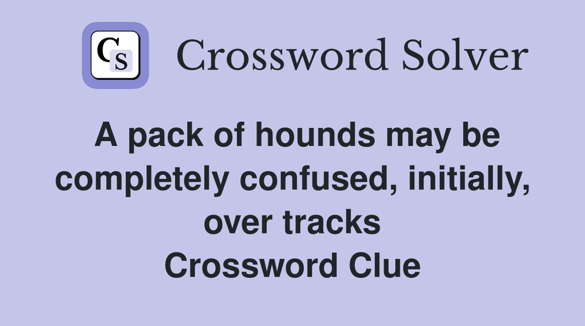 A pack of hounds may be completely confused, initially, over tracks Crossword Clue