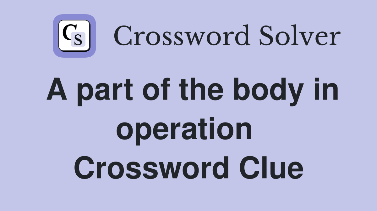 A part of the body in operation  Crossword Clue
