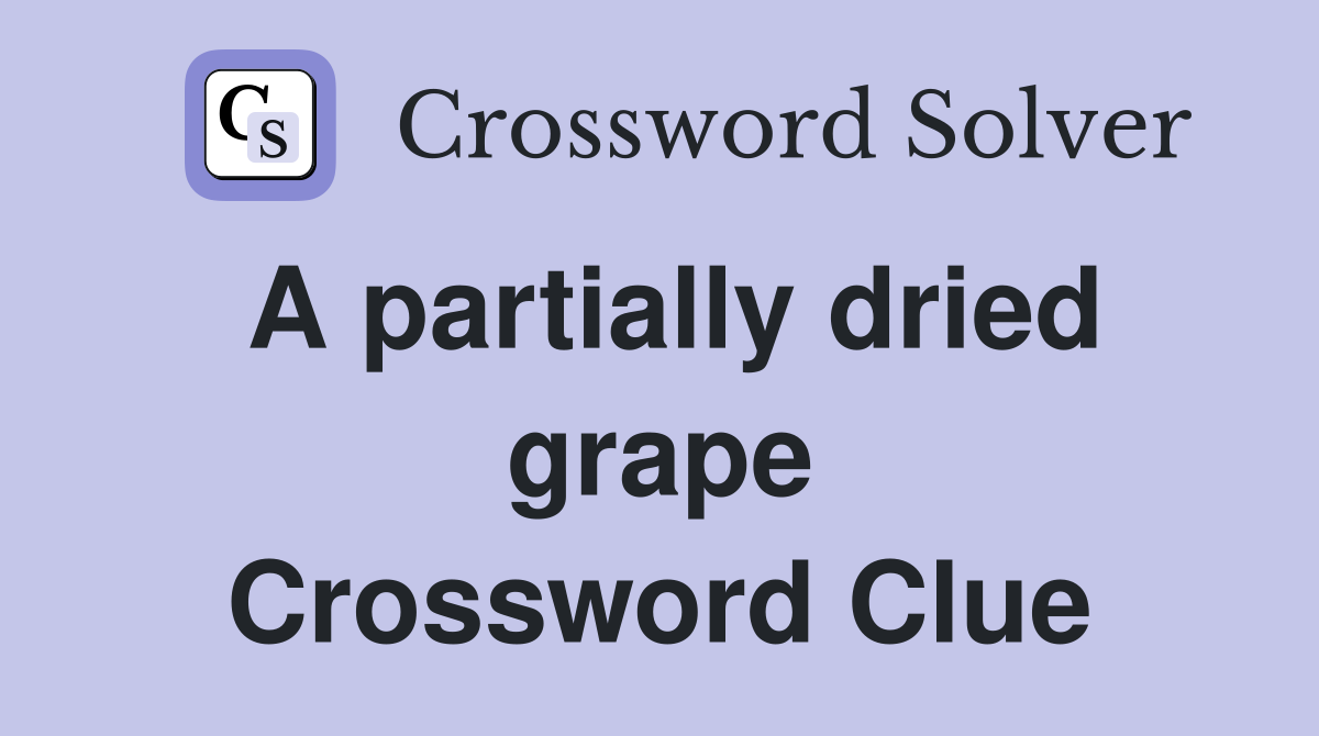 A partially dried grape Crossword Clue