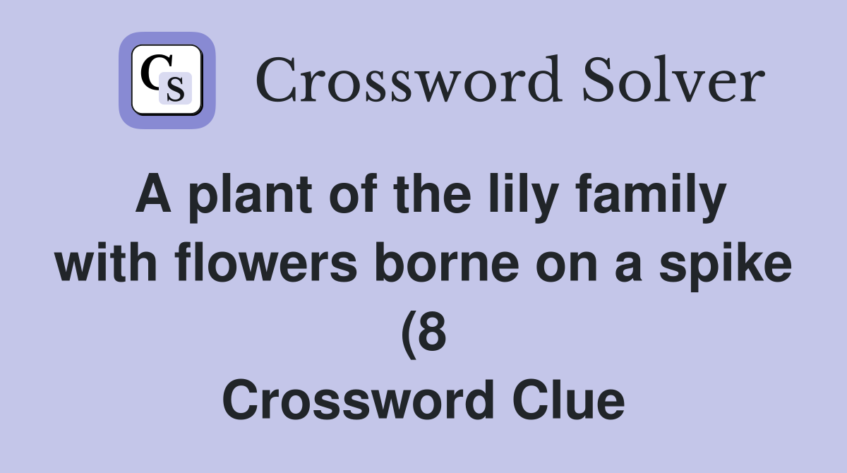 A plant of the lily family with flowers borne on a spike (8 A plant of the lily family with flowers borne on a spike (8