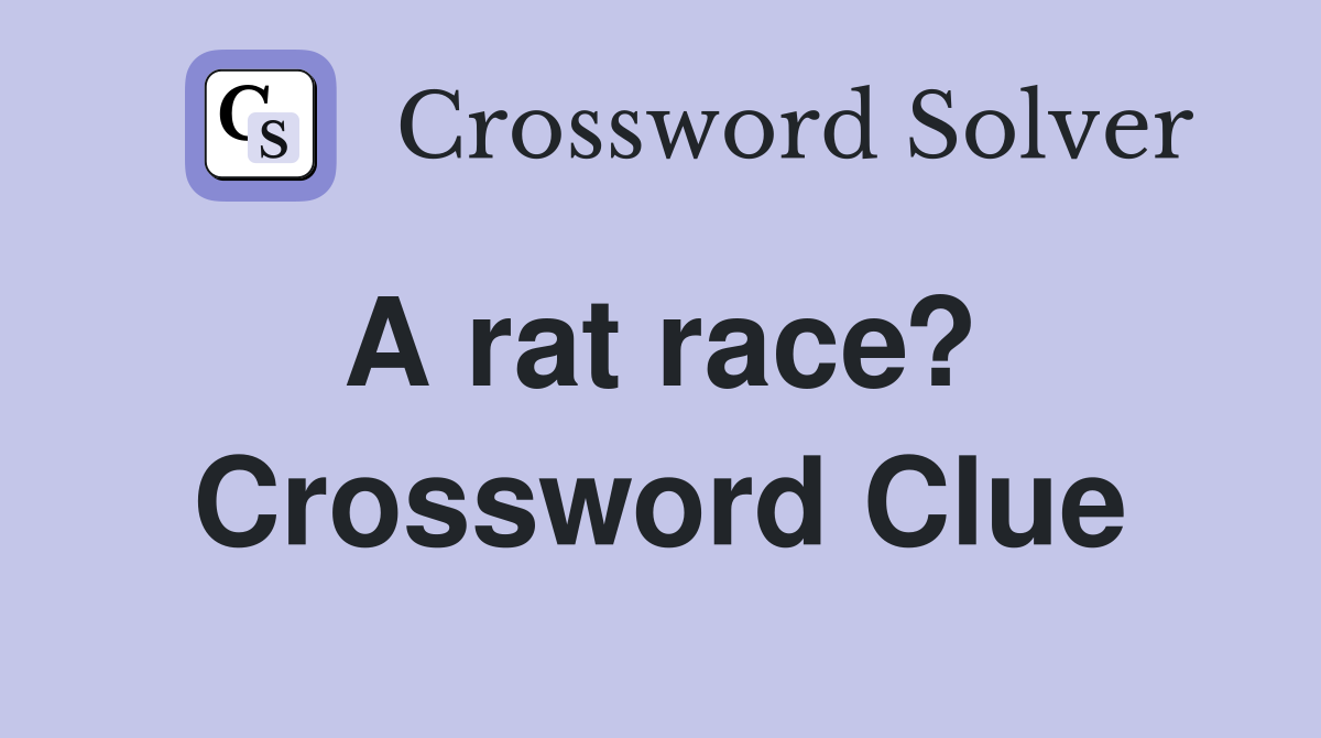 A rat race?  Crossword Clue