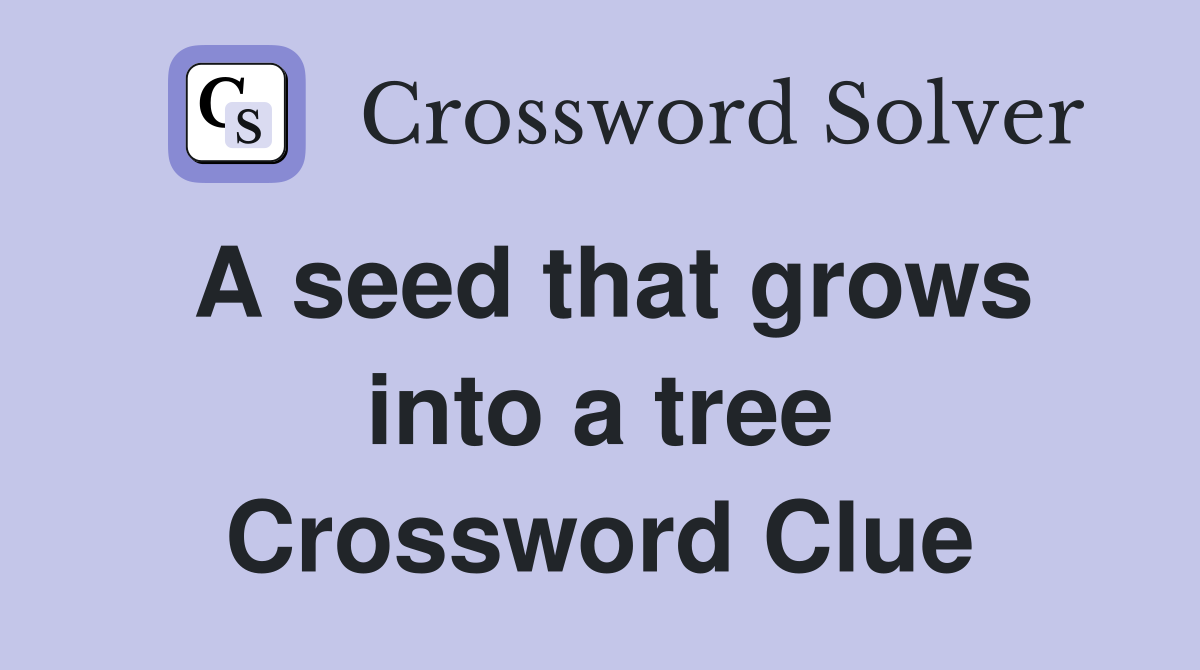 A seed that grows into a tree Crossword Clue