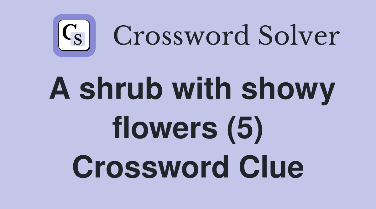 A shrub with showy flowers (5) Crossword Clue