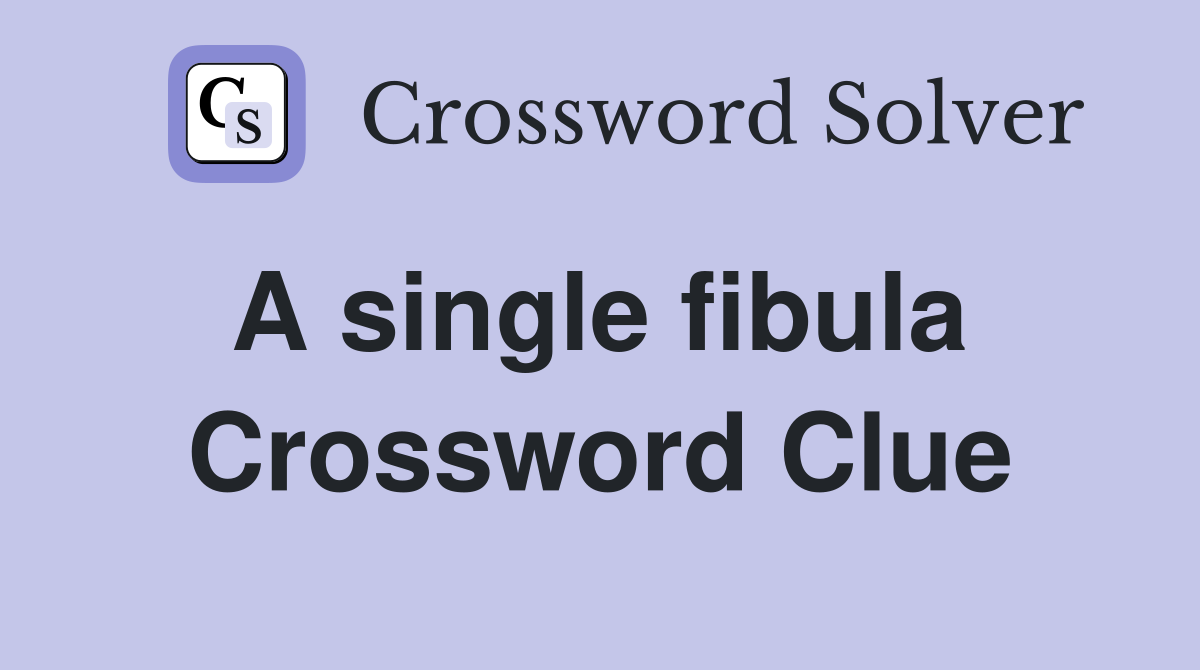 A single fibula  Crossword Clue