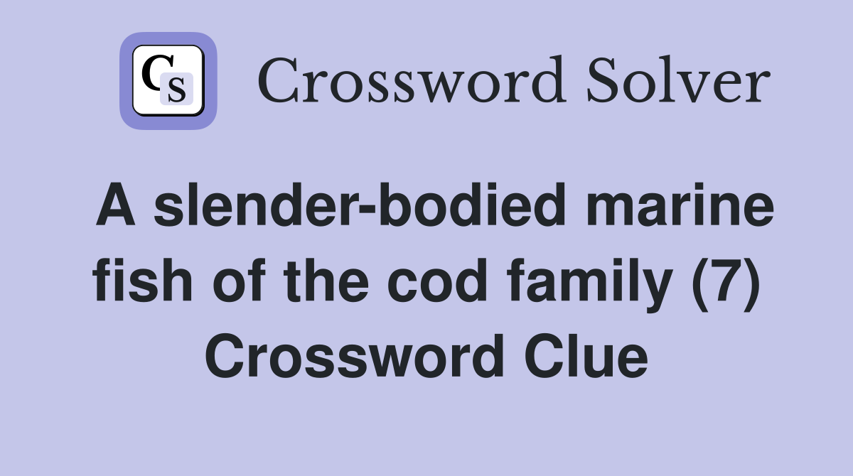 A slender-bodied marine fish of the cod family (7) Crossword Clue