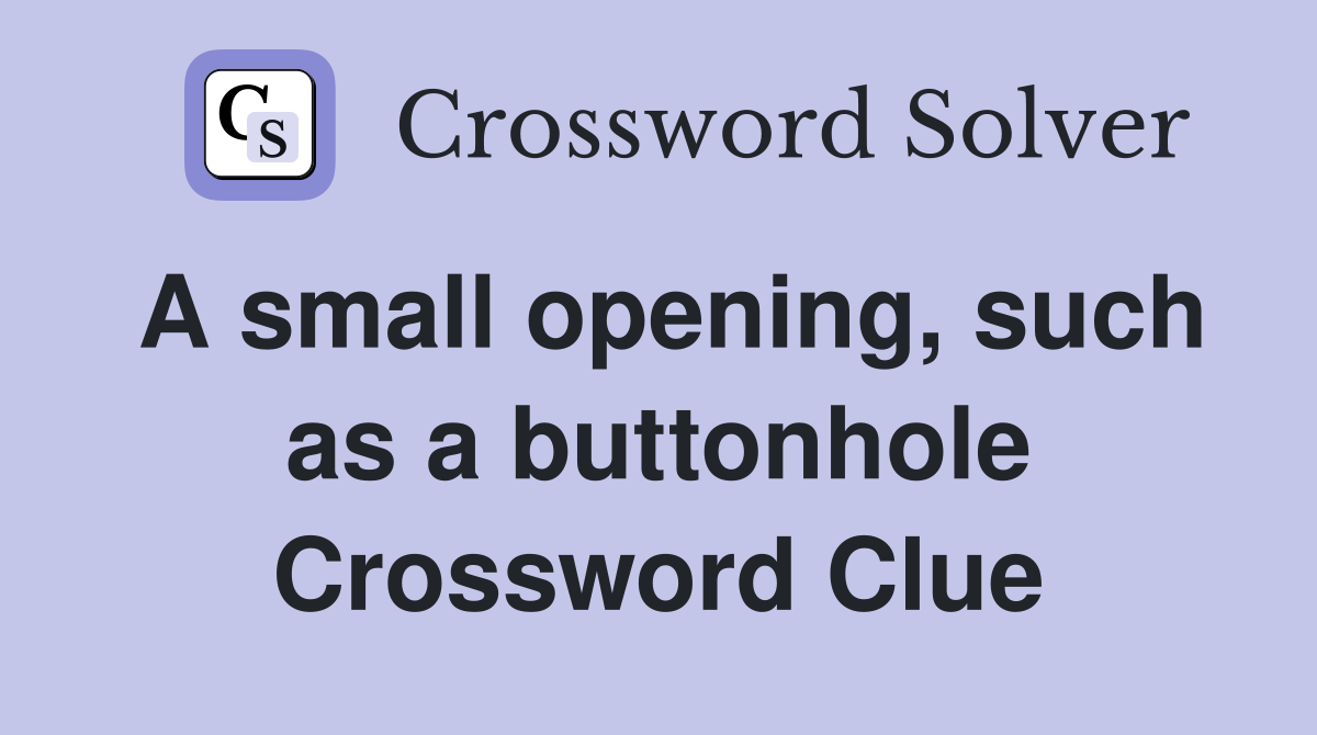 A small opening, such as a buttonhole Crossword Clue