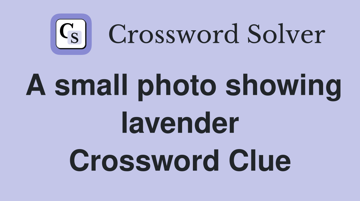 A small photo showing lavender Crossword Clue