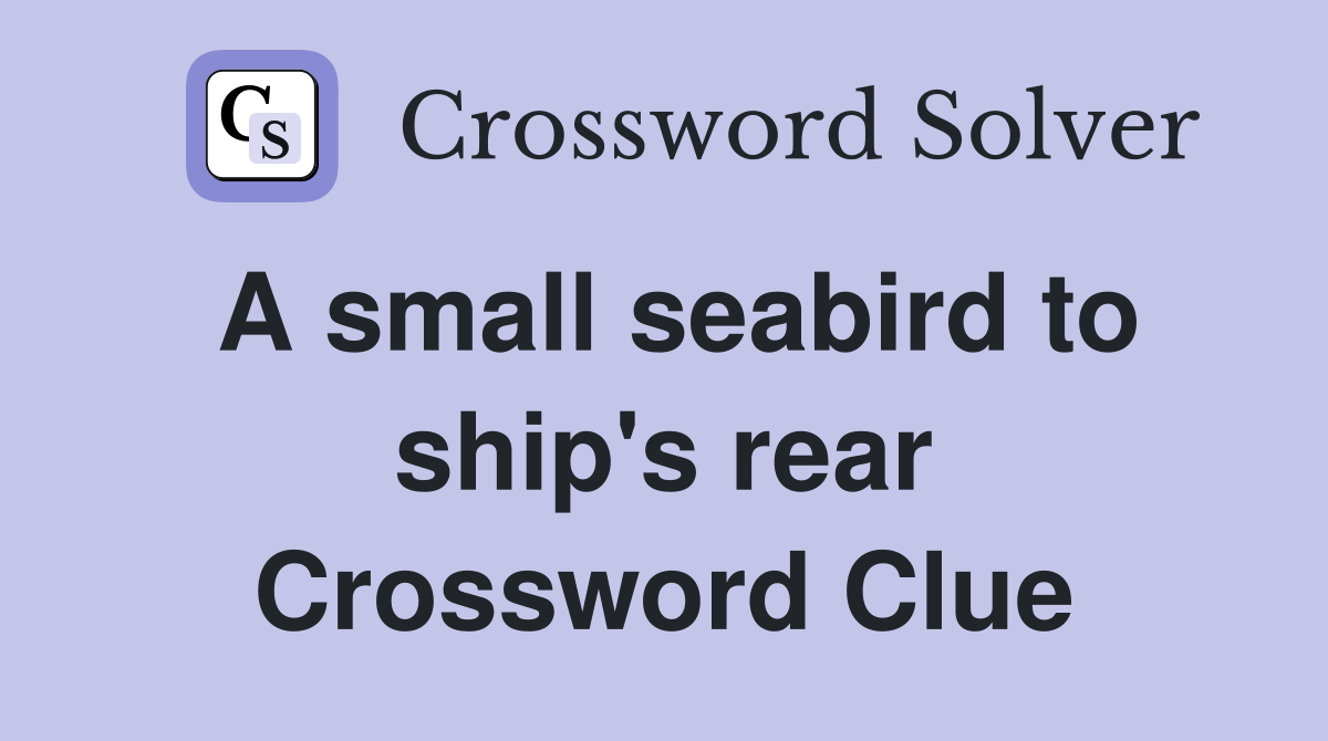 A small seabird to ship's rear Crossword Clue