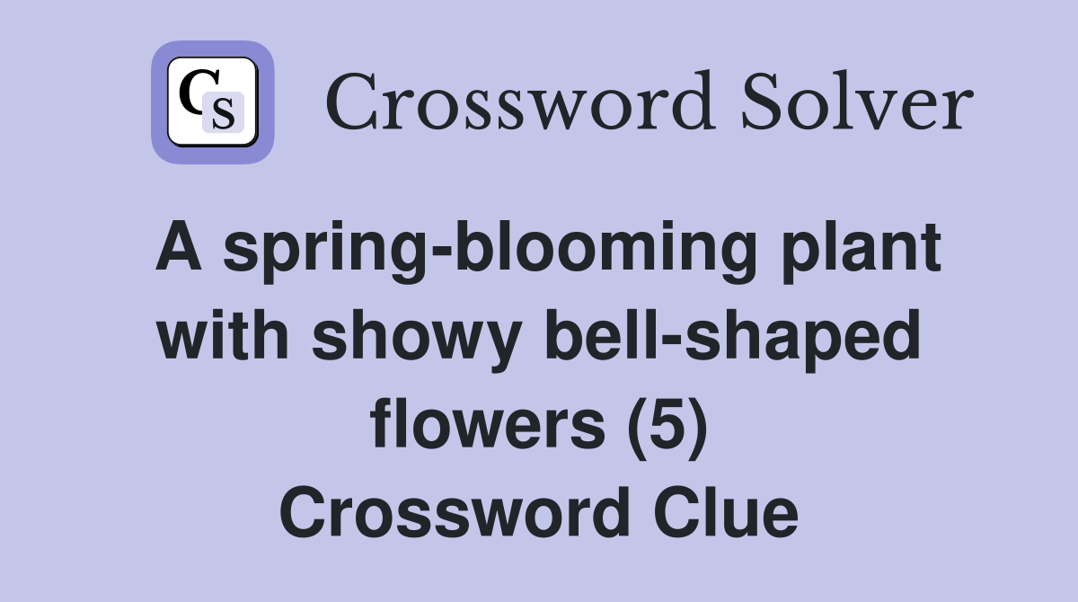 A spring-blooming plant with showy bell-shaped flowers (5) Crossword Clue
