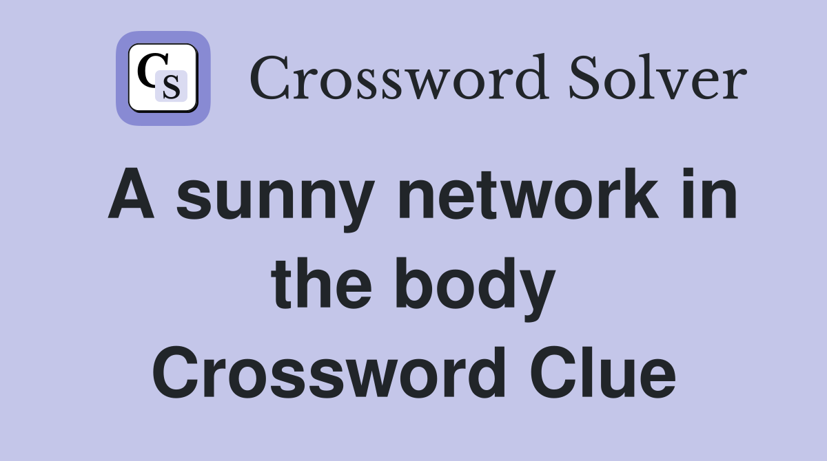 A sunny network in the body Crossword Clue