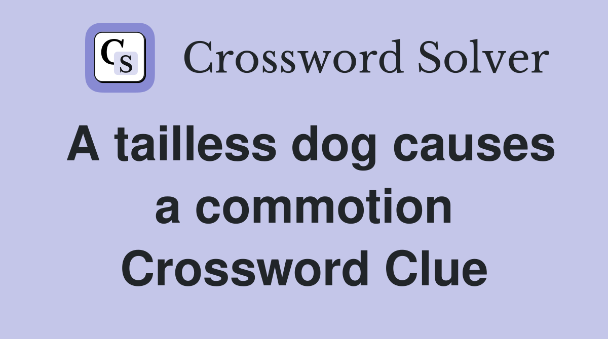 A tailless dog causes a commotion Crossword Clue