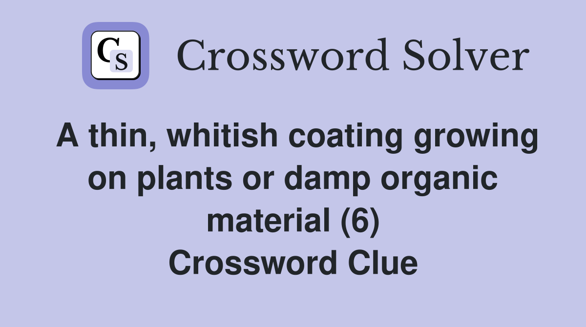 A thin, whitish coating growing on plants or damp organic material (6) Crossword Clue