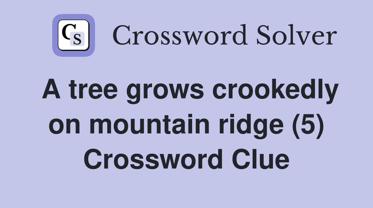 A tree grows crookedly on mountain ridge (5) Crossword Clue