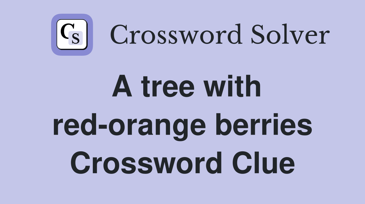 A tree with red-orange berries Crossword Clue