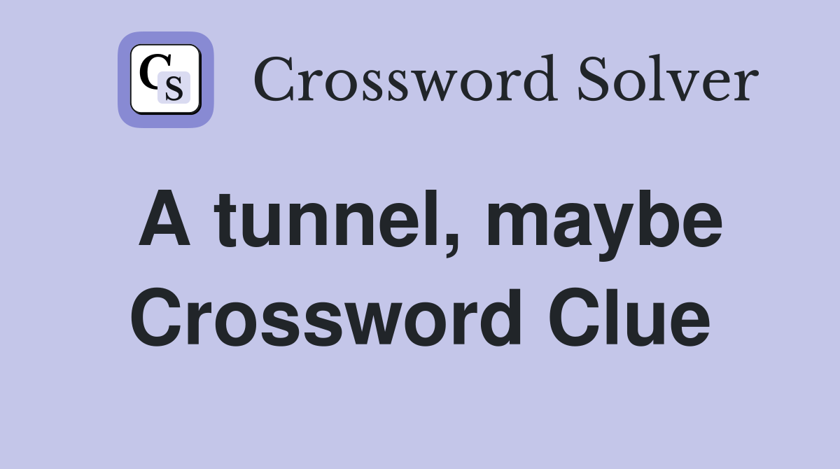 A tunnel, maybe Crossword Clue