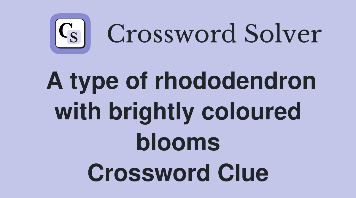 A type of rhododendron with brightly coloured blooms Crossword Clue