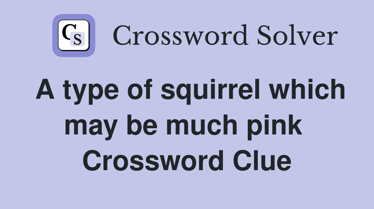 A type of squirrel which may be much pink  Crossword Clue