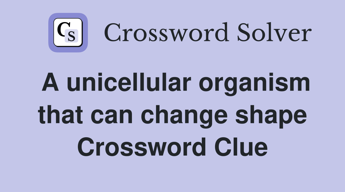 A unicellular organism that can change shape Crossword Clue