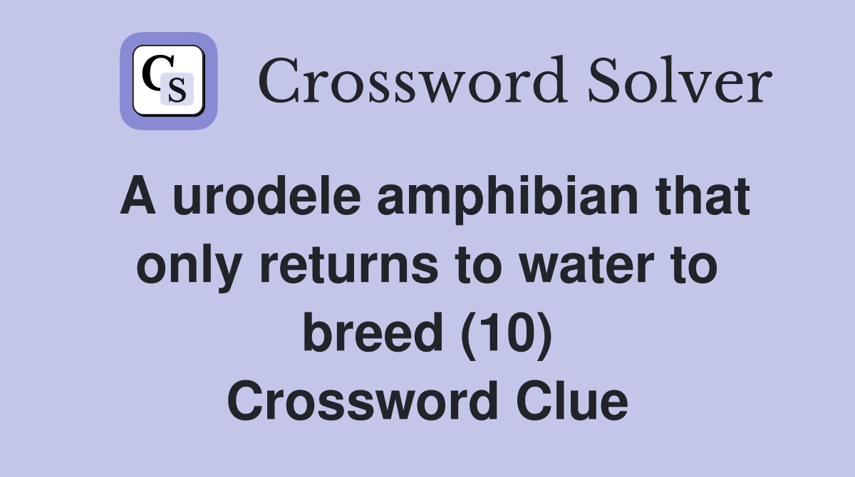 A urodele amphibian that only returns to water to breed (10) Crossword Clue