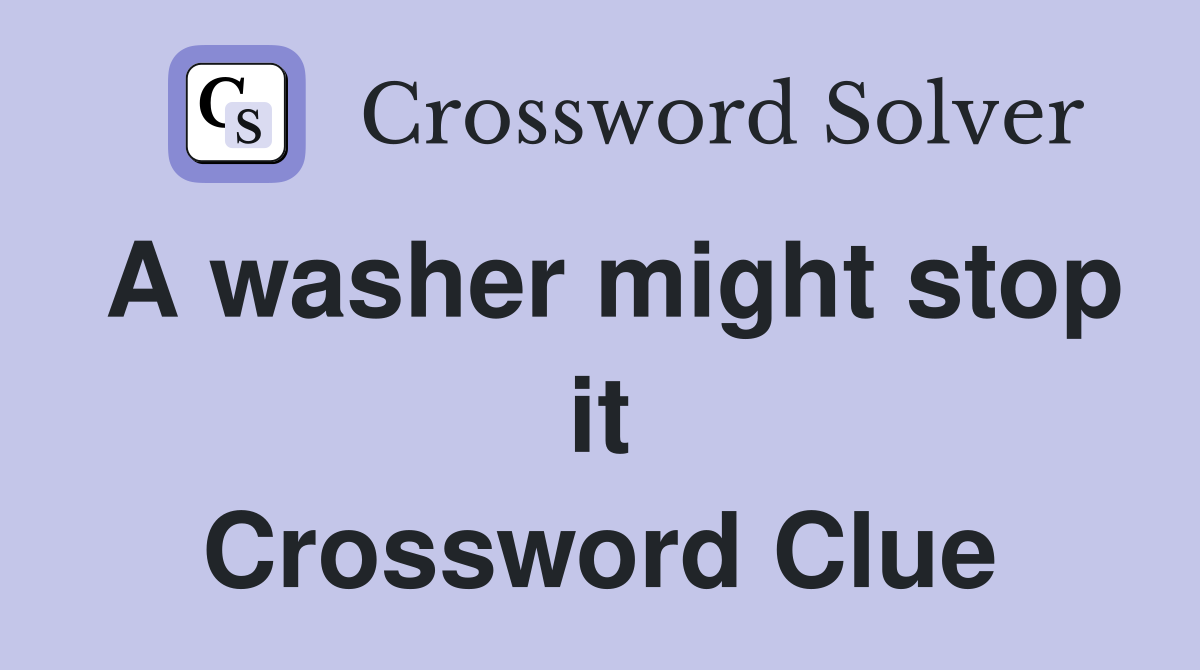 A washer might stop it Crossword Clue