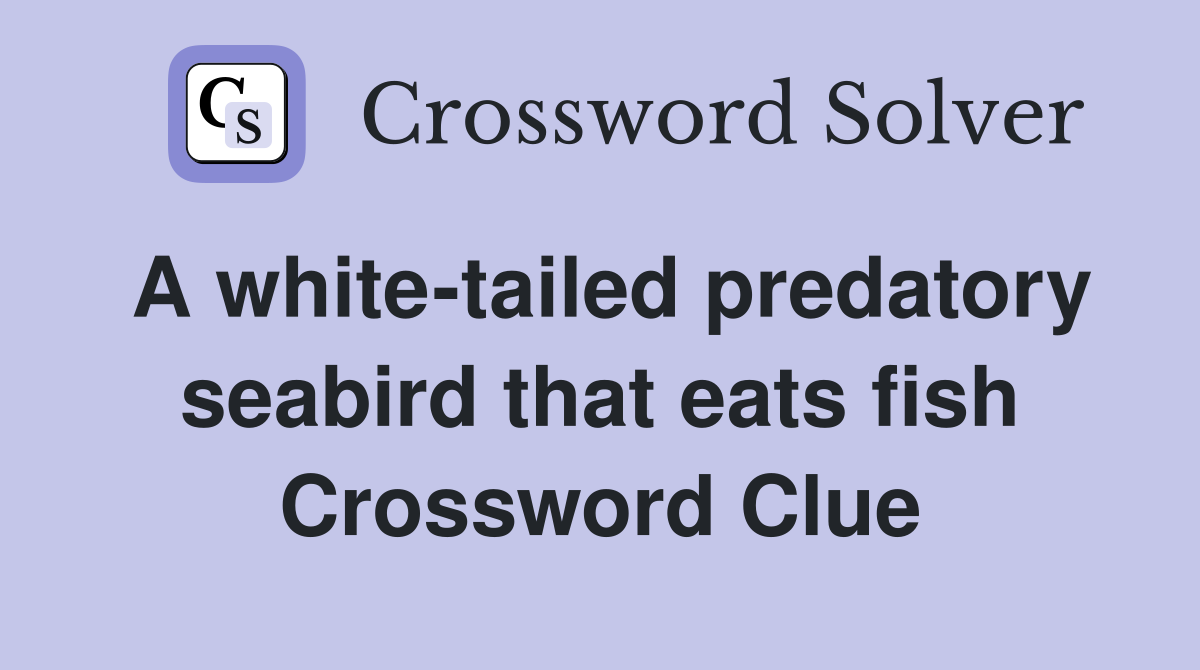 A white-tailed predatory seabird that eats fish Crossword Clue
