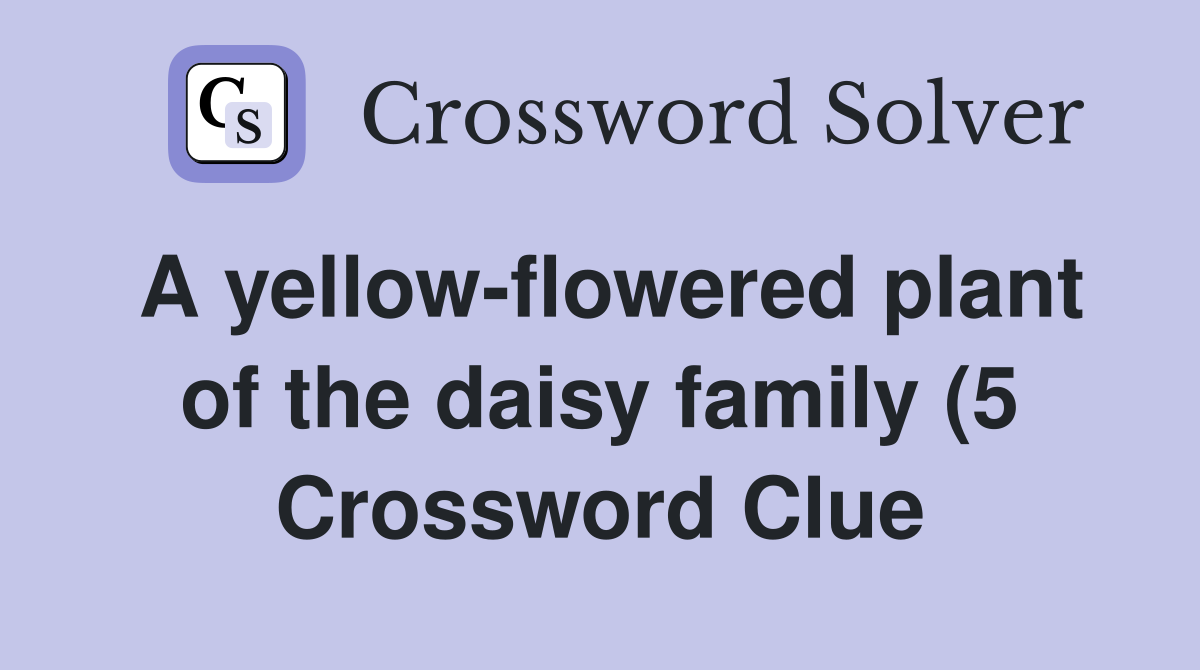 A yellow flowered plant of the daisy family (5) Crossword Clue A yellow flowered plant of the daisy family (5) Crossword Clue