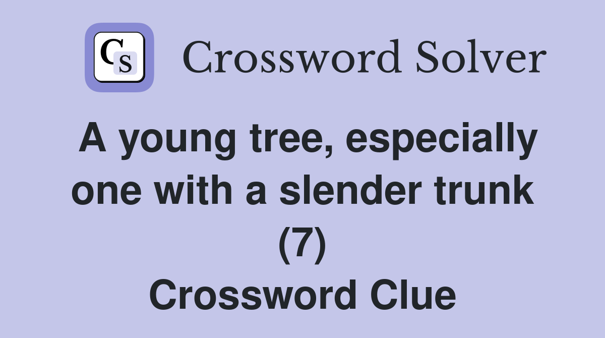A young tree, especially one with a slender trunk (7) Crossword Clue