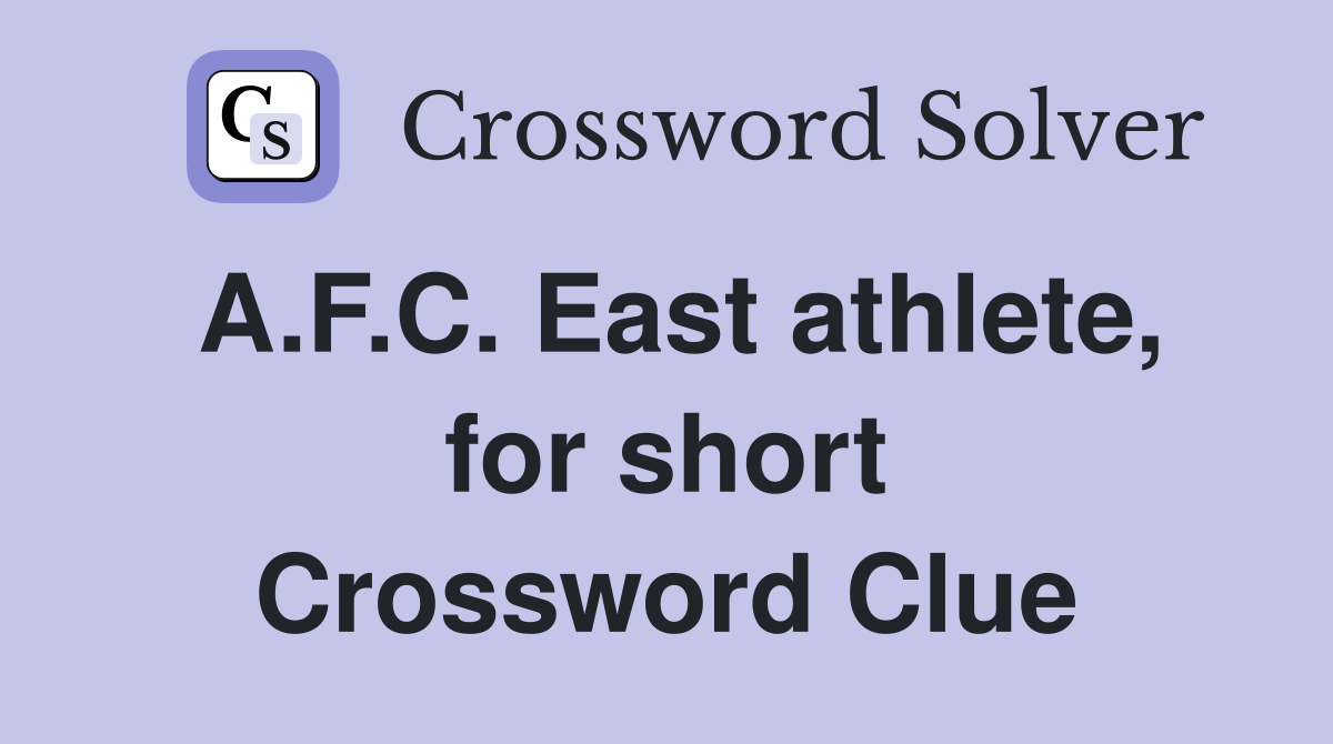 A.F.C. East athlete, for short Crossword Clue