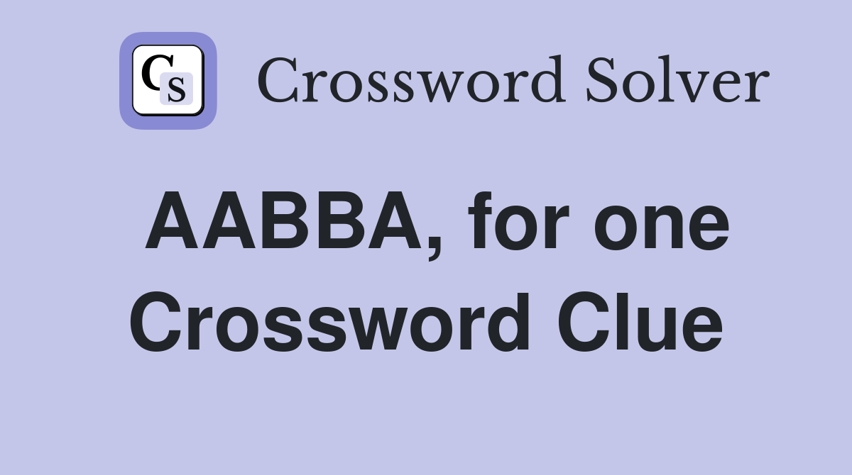 AABBA, for one Crossword Clue