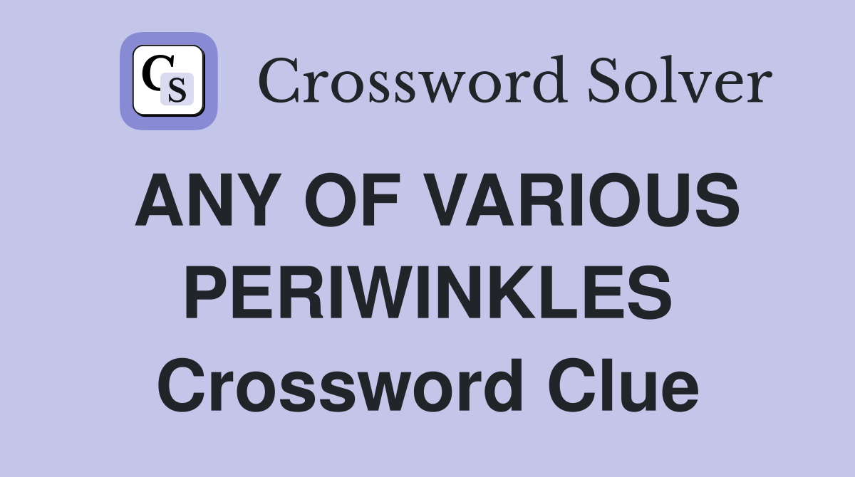 ANY OF VARIOUS PERIWINKLES Crossword Clue