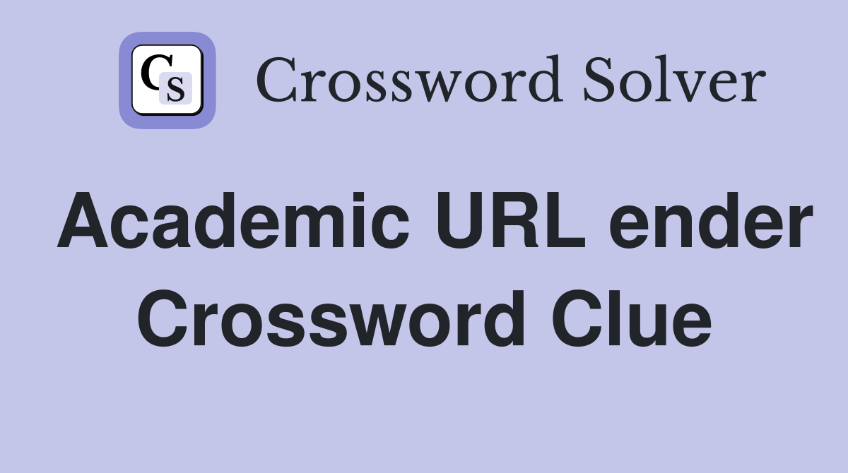 Academic URL ender Crossword Clue