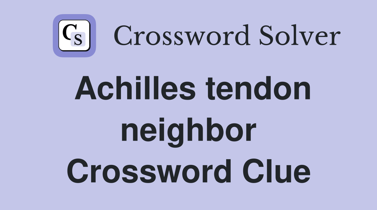 Achilles tendon neighbor Crossword Clue