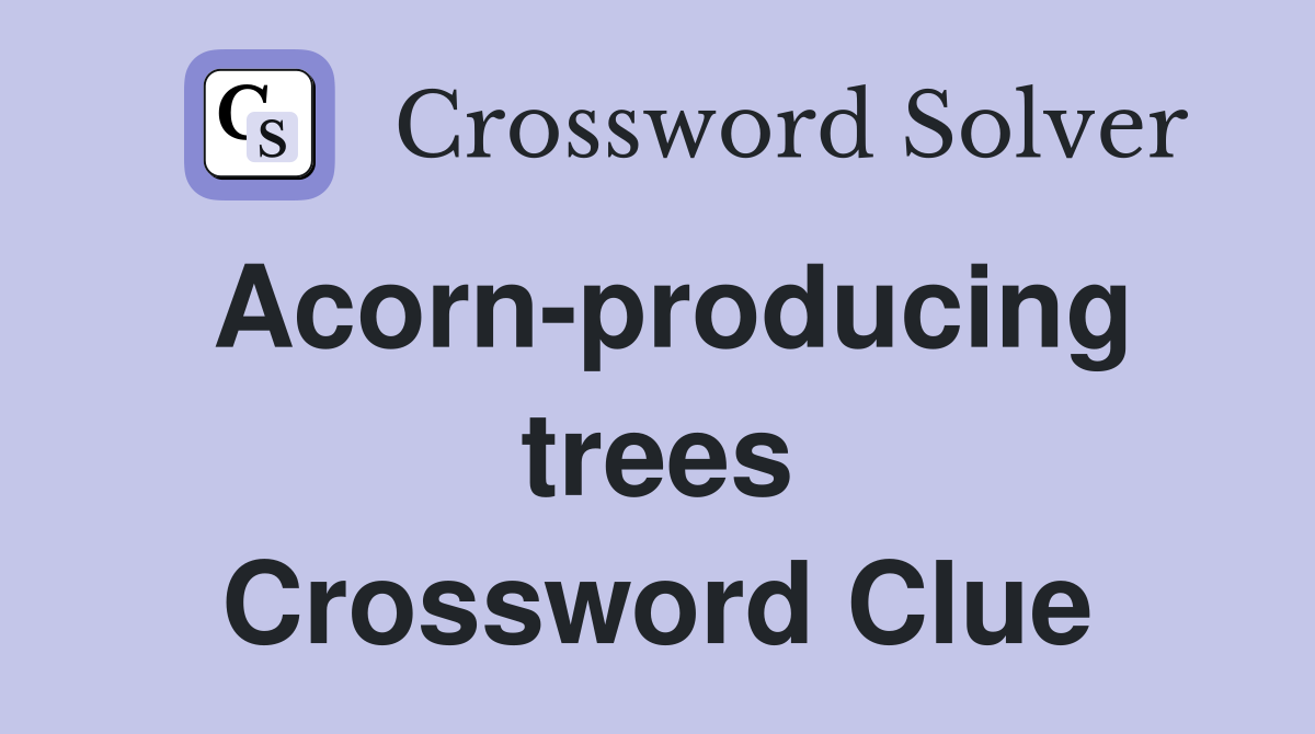 Acorn-producing trees Crossword Clue