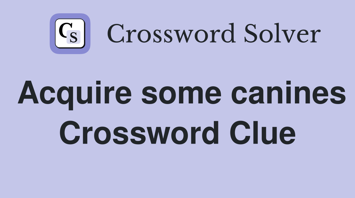 Acquire some canines Crossword Clue