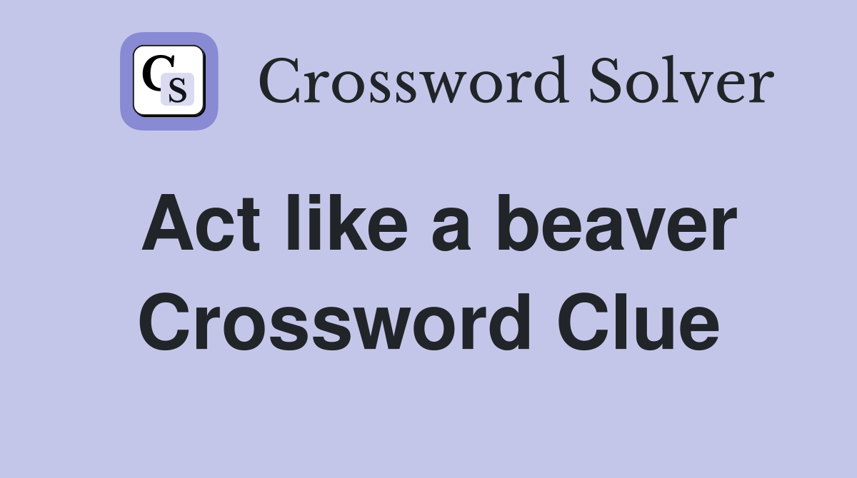 Act like a beaver Crossword Clue