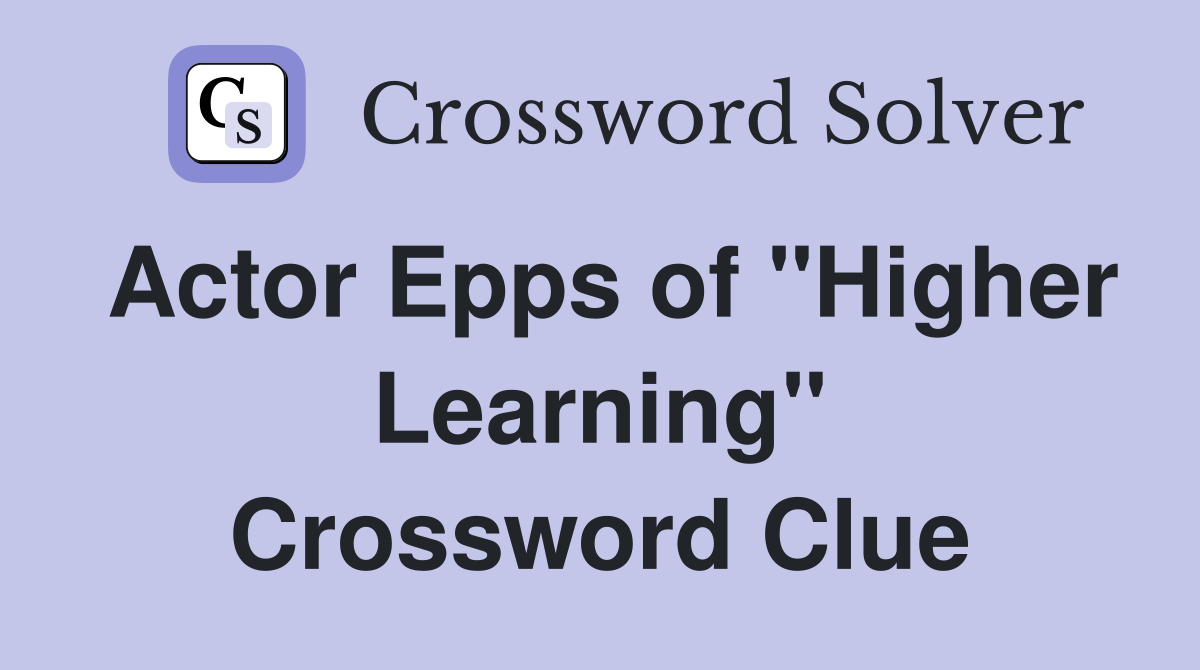 Actor Epps of "Higher Learning" Crossword Clue