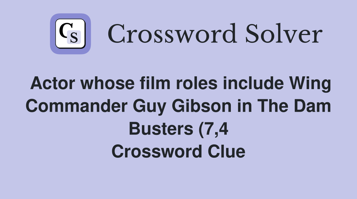 Actor whose film roles include Wing Commander Guy Gibson in The Dam Actor whose film roles include Wing Commander Guy Gibson in The Dam