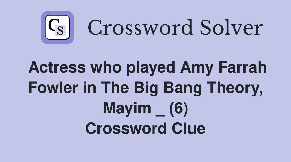 Actress who played Amy Farrah Fowler in The Big Bang Theory, Mayim _ (6 ...