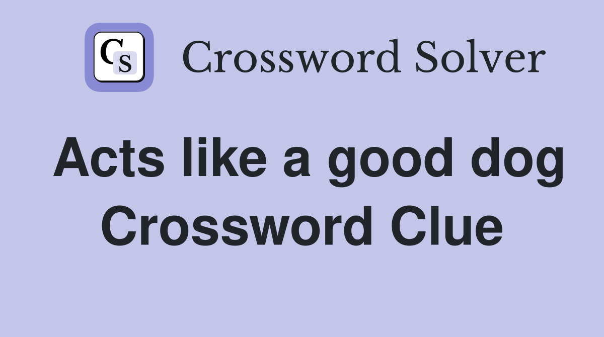 Acts like a good dog Crossword Clue