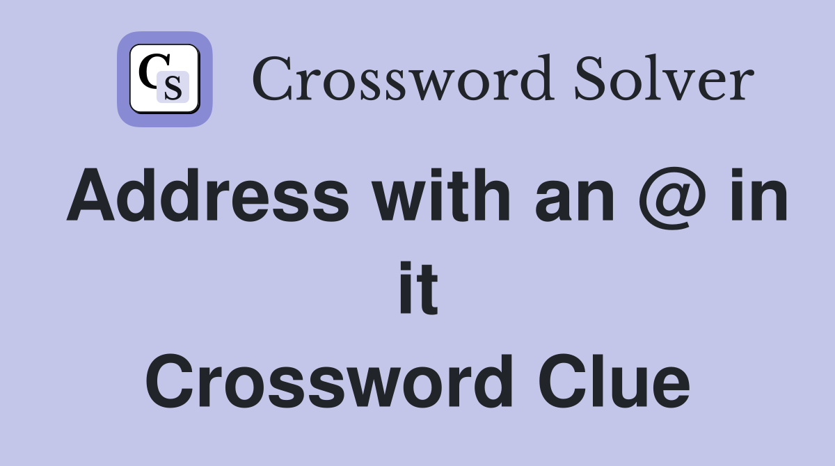 Address with an @ in it Crossword Clue