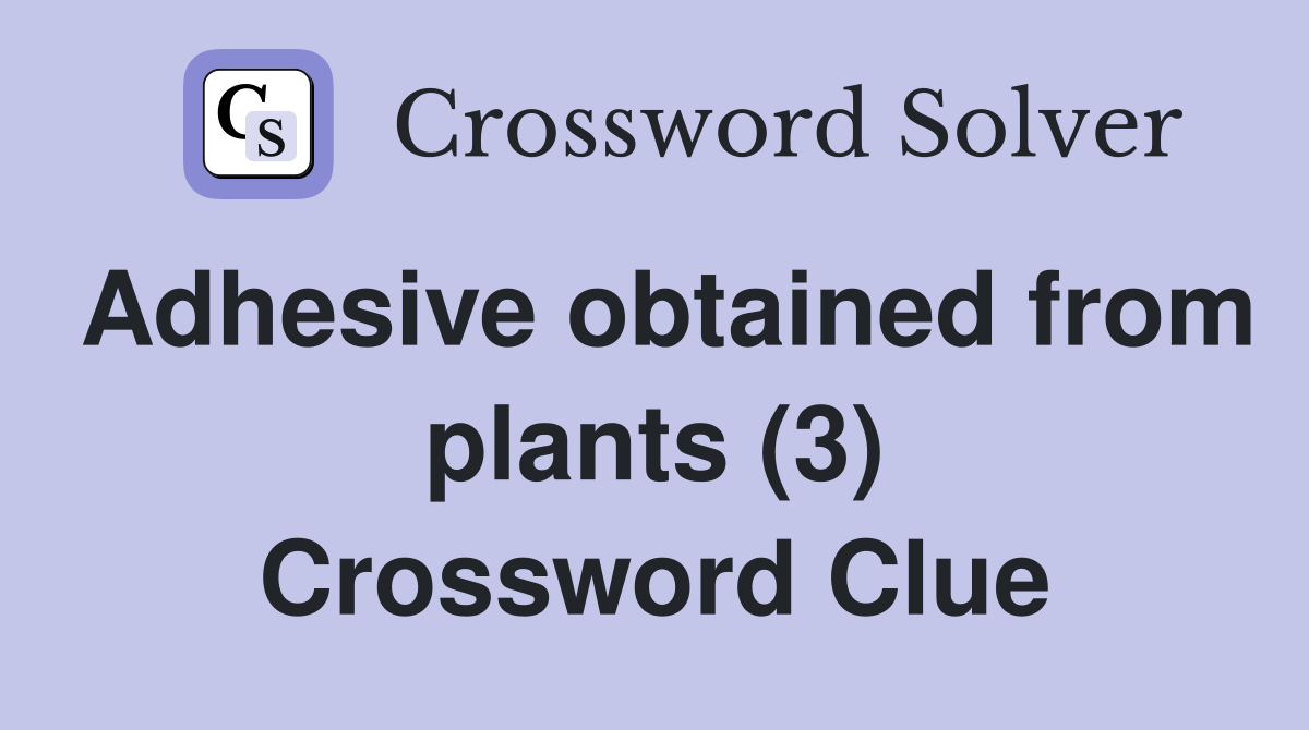 Adhesive obtained from plants (3) Crossword Clue