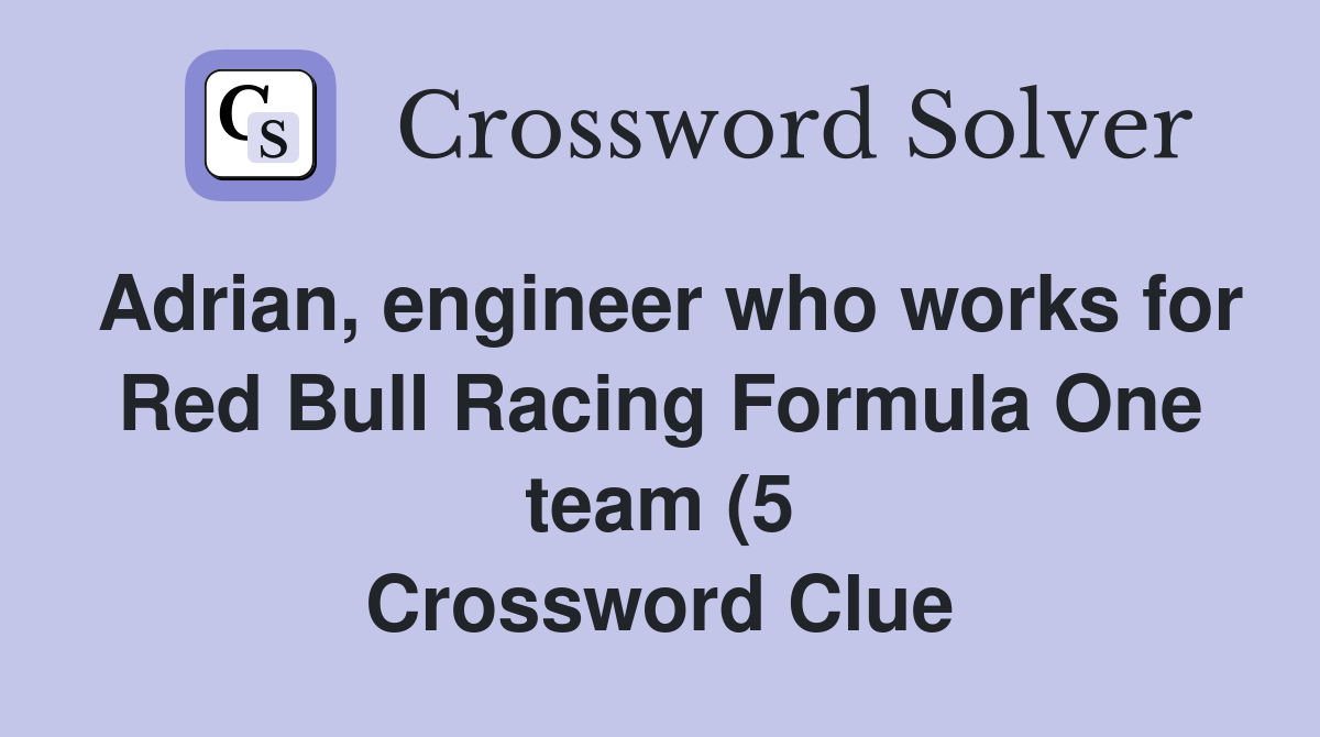 Adrian engineer who works for Red Bull Racing Formula One team (5 Adrian engineer who works for Red Bull Racing Formula One team (5