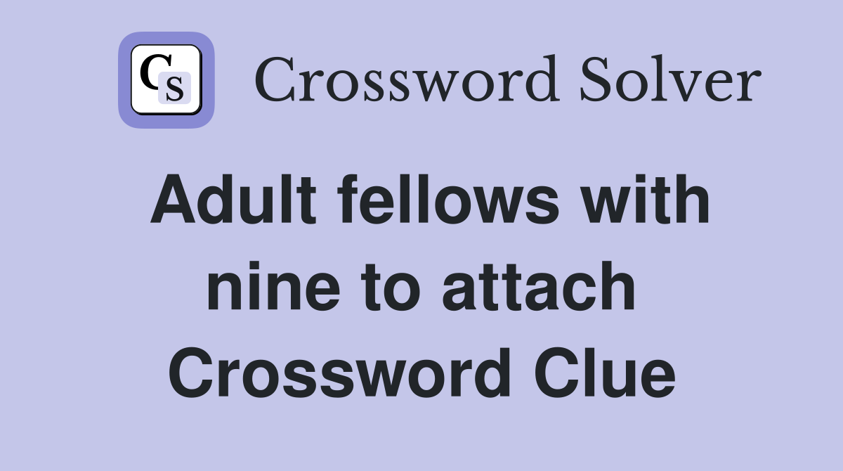Adult fellows with nine to attach Crossword Clue