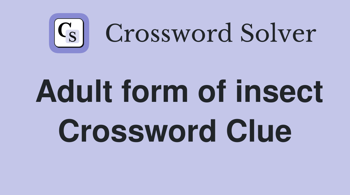 Adult form of insect Crossword Clue