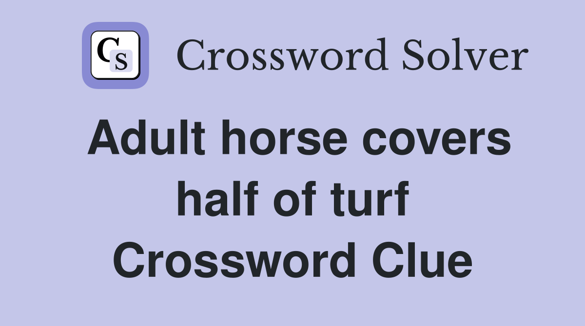 Adult horse covers half of turf Crossword Clue